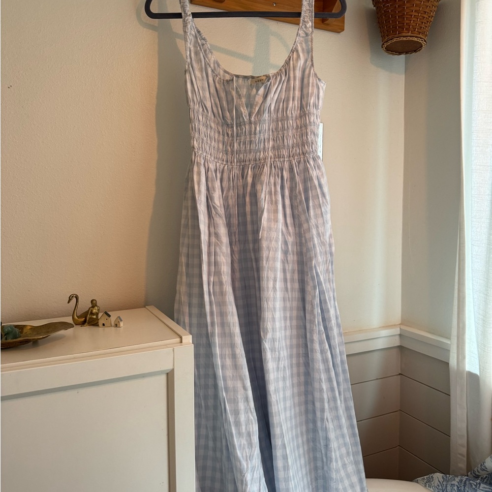 Doen Blue and White Gingham Dress